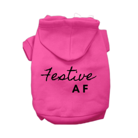 Festive AF Hoodie (Color: Pink, size: 3X Large)