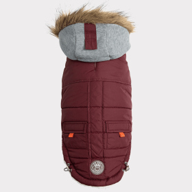 GF Pet  Winter Sailor Parka (Color: Burgundy, size: 2XL)