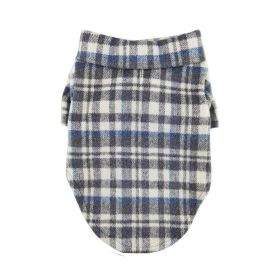 Flannel Dog Shirt (Color: Gray and Blue Plaid, size: XX-Small)