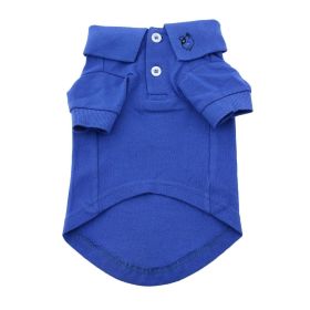 Solid Dog Polo (Color: Nautical Blue, size: X-Large)