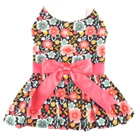 Blooming Blue and Peach Floral Dog Dress (size: large)
