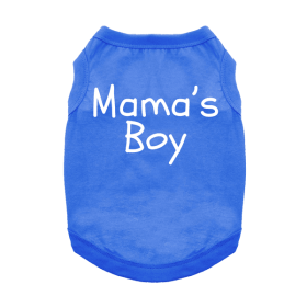Mama's Boy Dog Shirt (Color: Blue, size: small)